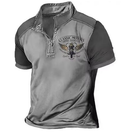 Polo Vintage Moto pour Homme – Style Audacieux à Col Zippé