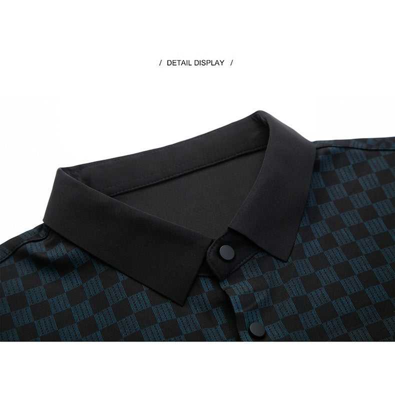 Polo à carreaux avec revers – Vêtements d'été légers pour homme