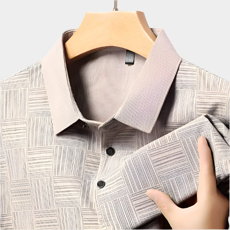 Polo à imprimé géométrique – Coupe décontractée et respirante pour homme