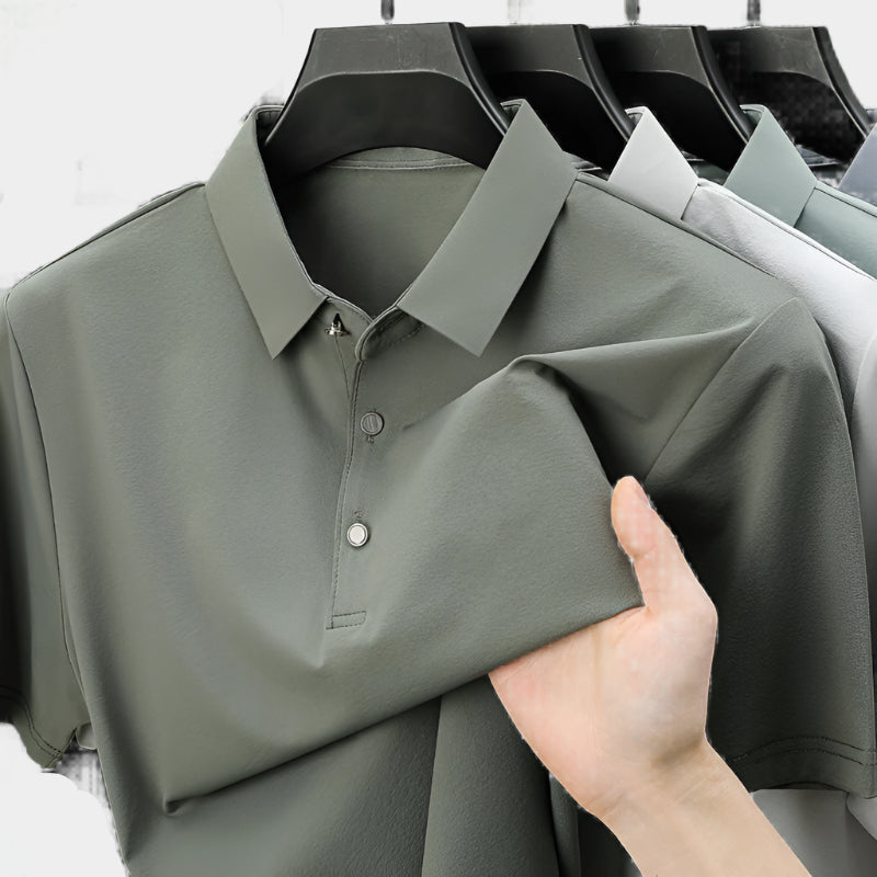 Polo à manches courtes et revers texturés – Haut décontracté d'été pour homme