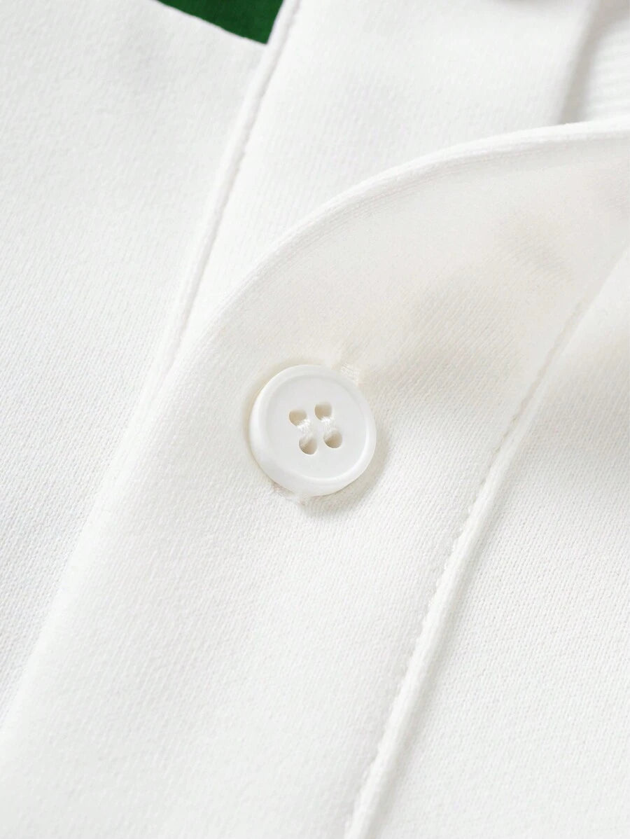 Polo décontracté à manches courtes et imprimé rayé pour homme