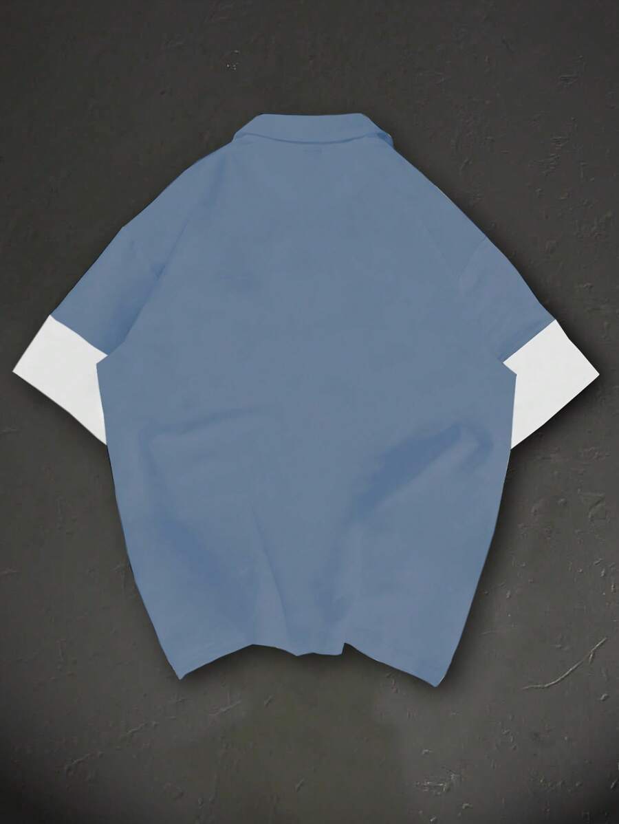 Polo décontracté à manches courtes et imprimé rayé pour homme