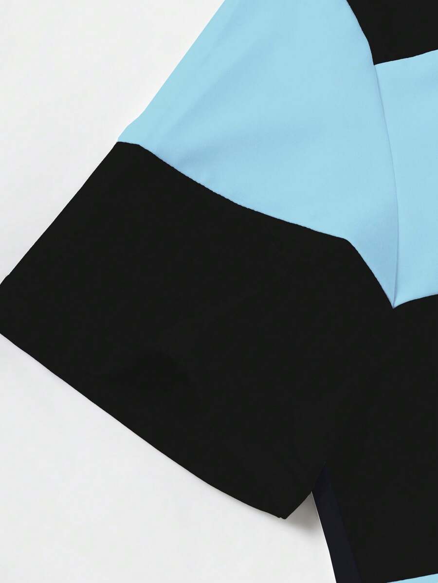 Polo décontracté à manches courtes et imprimé rayé pour homme