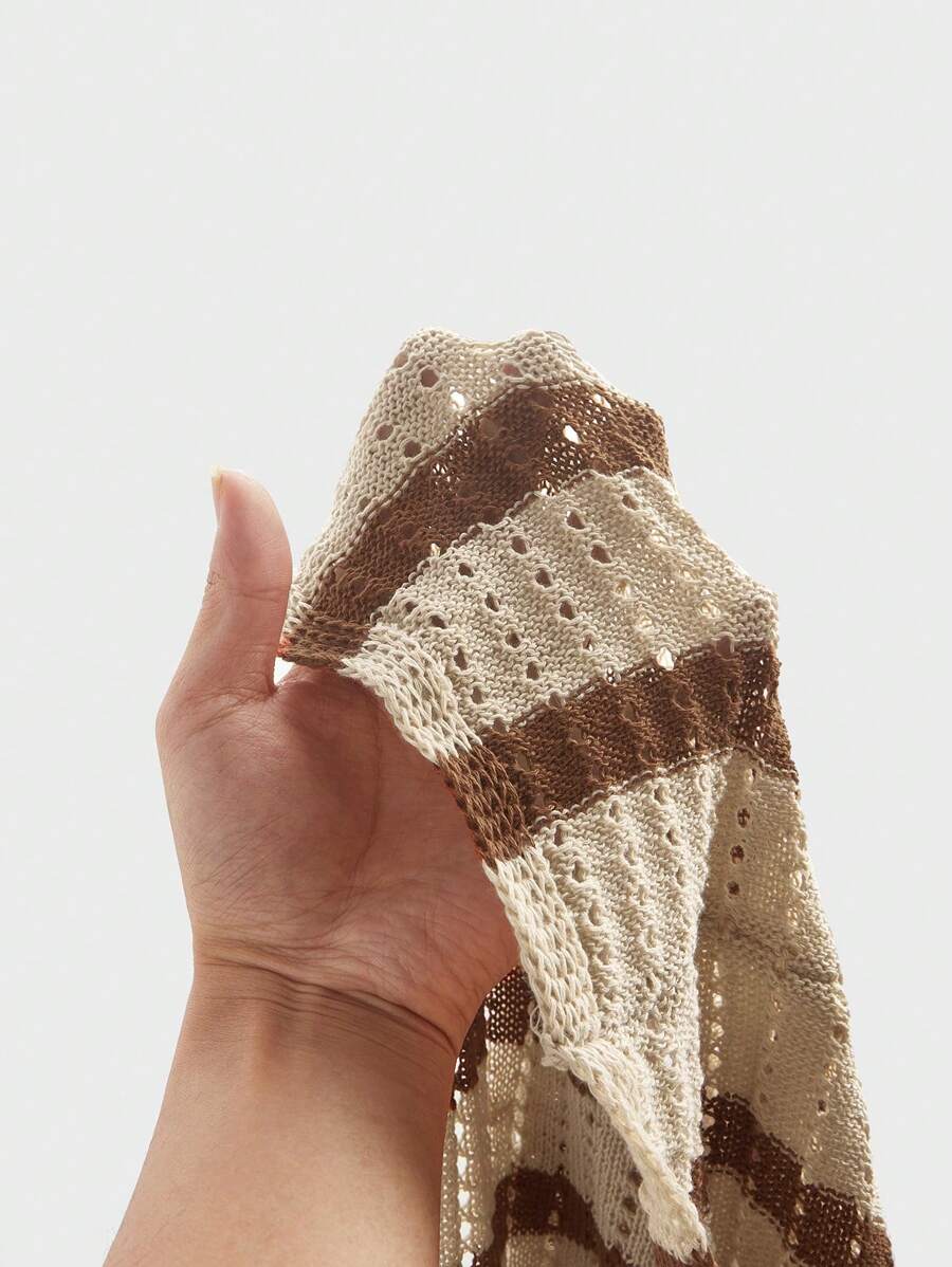 Polo décontracté rayé à manches courtes avec col ajouré pour hommes