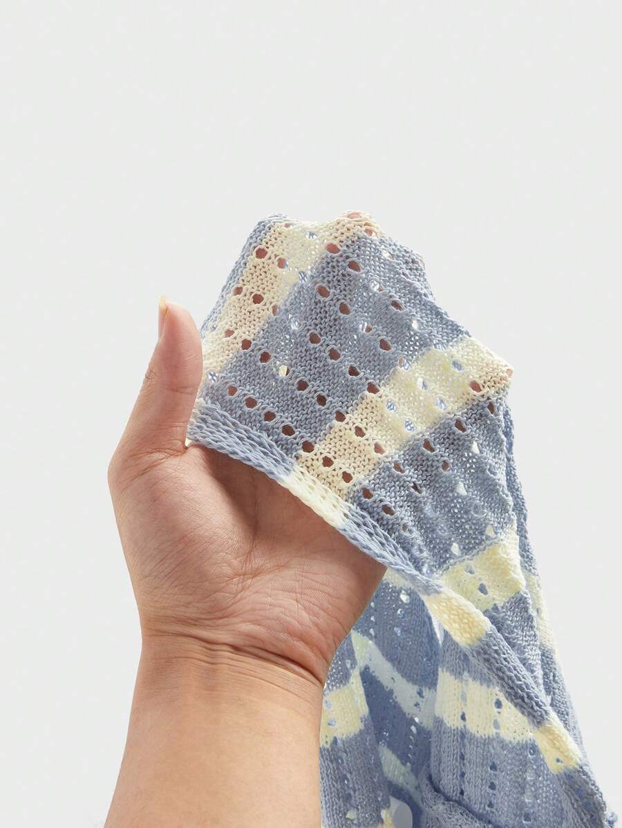 Polo décontracté rayé à manches courtes avec col ajouré pour hommes