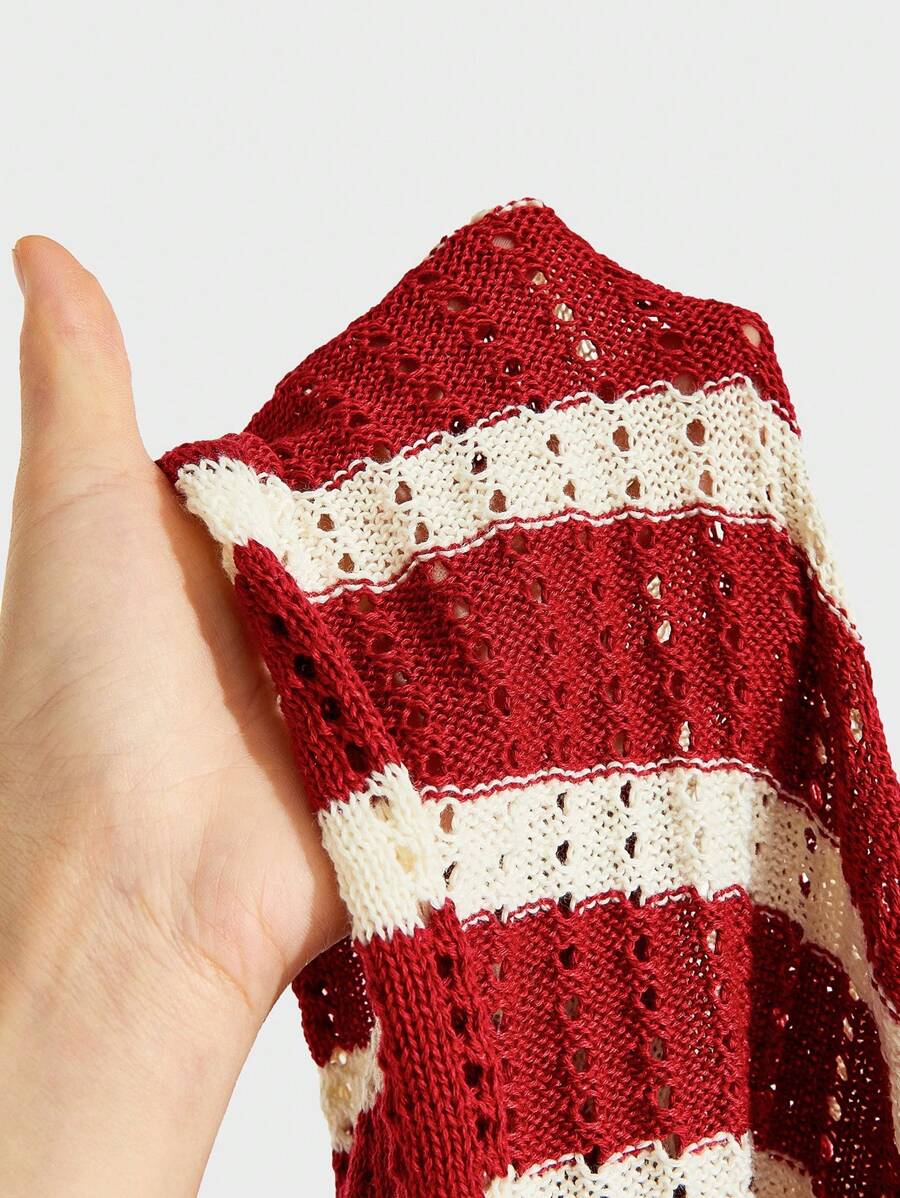 Polo décontracté rayé à manches courtes avec col ajouré pour hommes