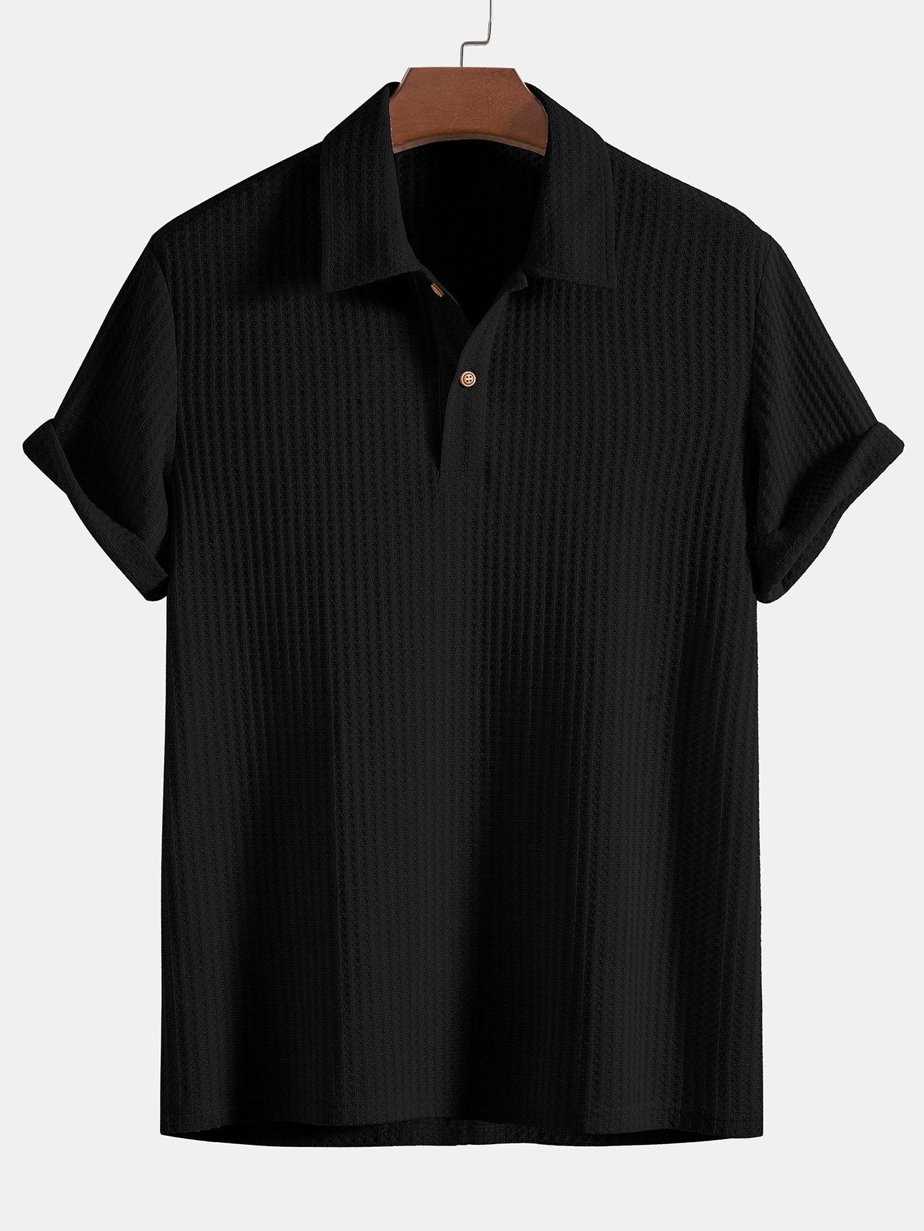 Polo gaufré en tricot – Tenue d'été décontractée pour homme