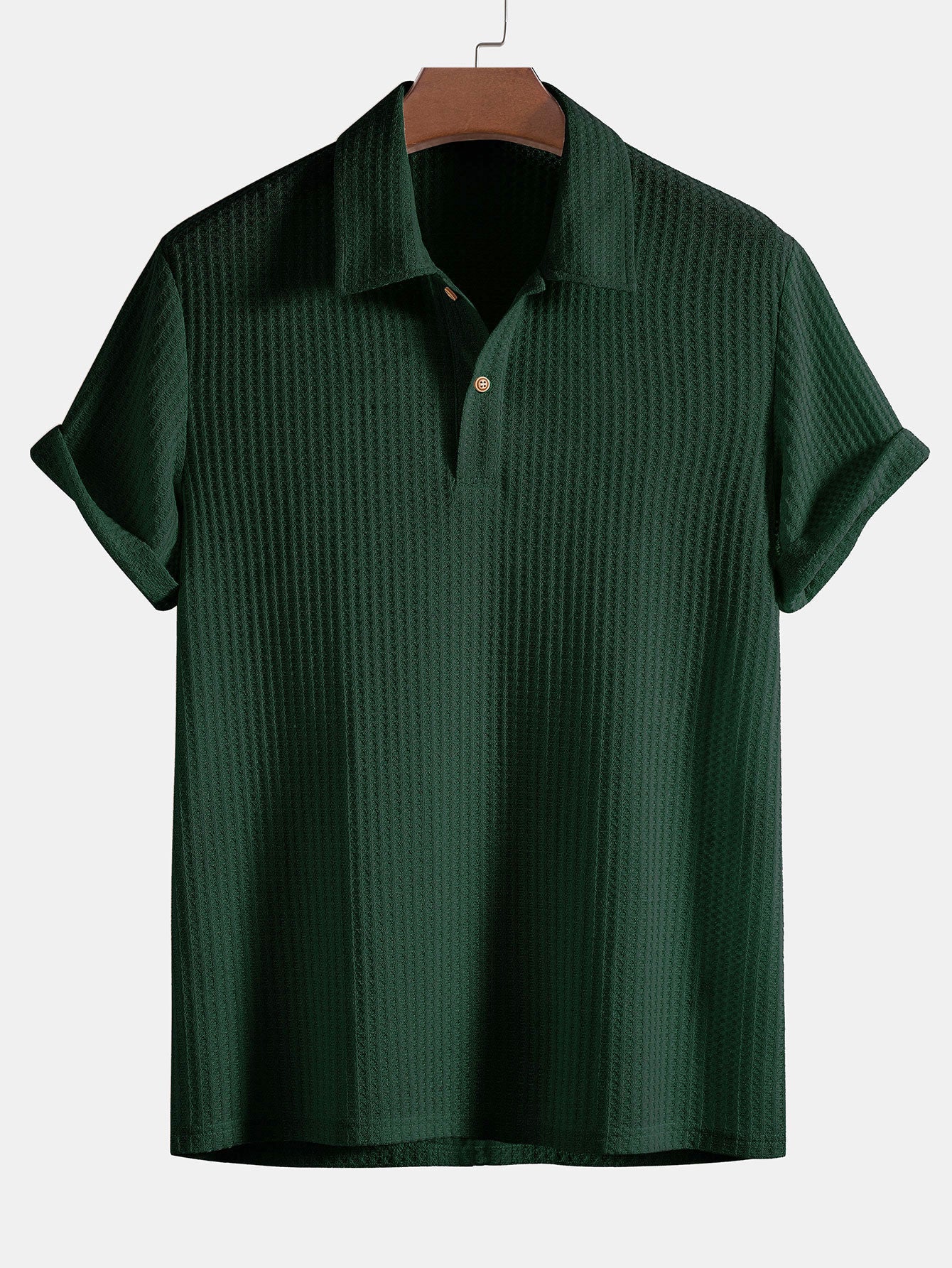 Polo gaufré en tricot – Tenue d'été décontractée pour homme