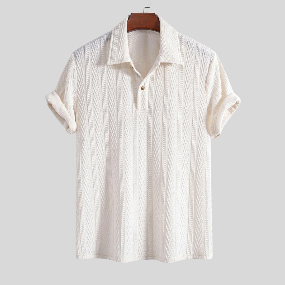 Polo jacquard géométrique – Mode masculine élégante et traditionnelle