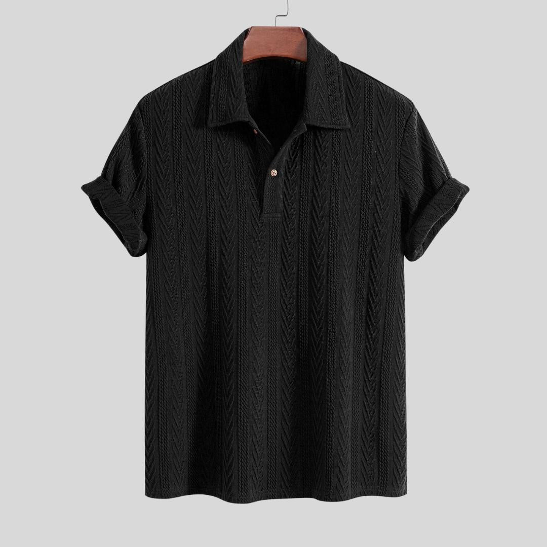 Polo jacquard géométrique – Mode masculine élégante et traditionnelle