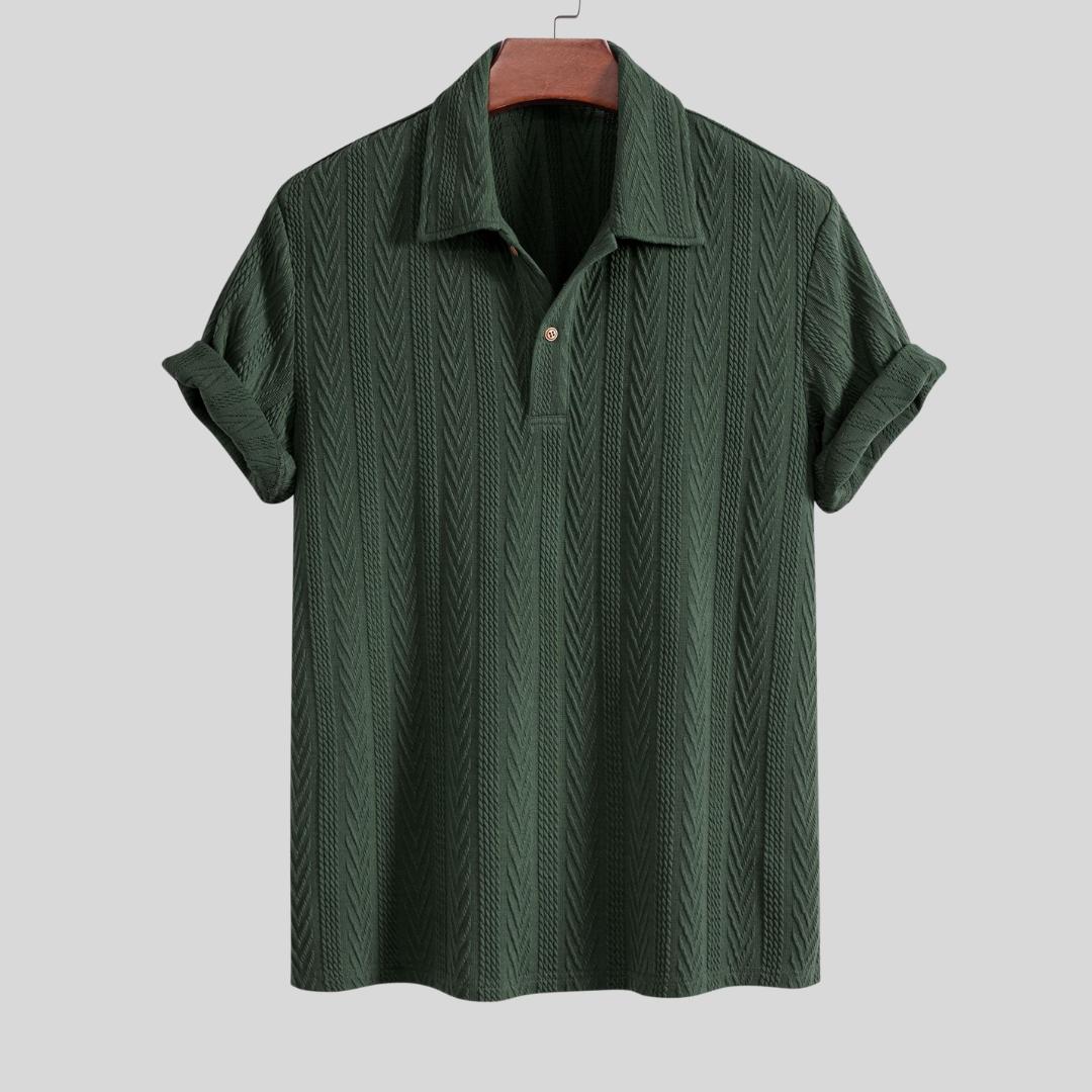 Polo jacquard géométrique – Mode masculine élégante et traditionnelle