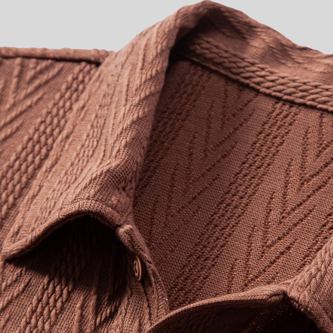 Polo jacquard géométrique – Mode masculine élégante et traditionnelle