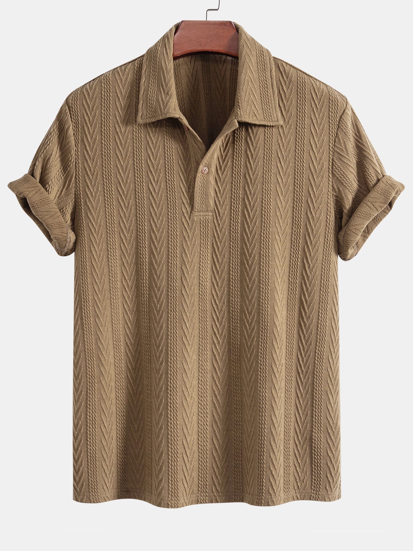 Polo jacquard géométrique tricoté – Chemise décontractée pour homme