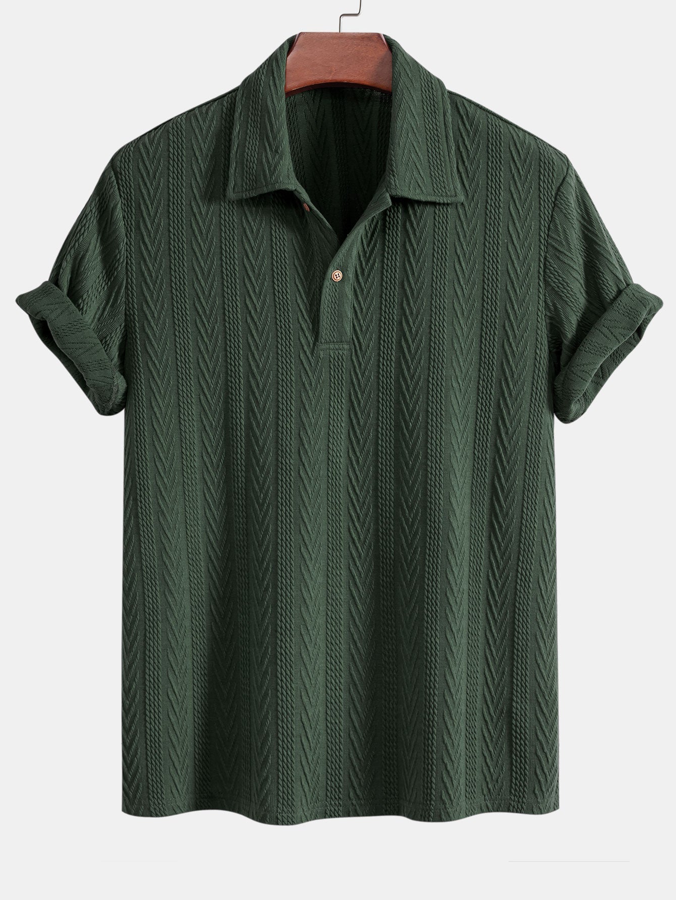 Polo jacquard géométrique tricoté – Chemise décontractée pour homme