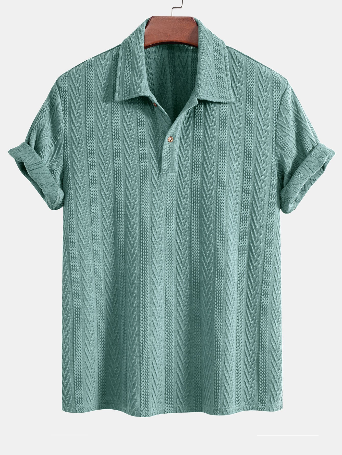 Polo jacquard géométrique tricoté – Chemise décontractée pour homme