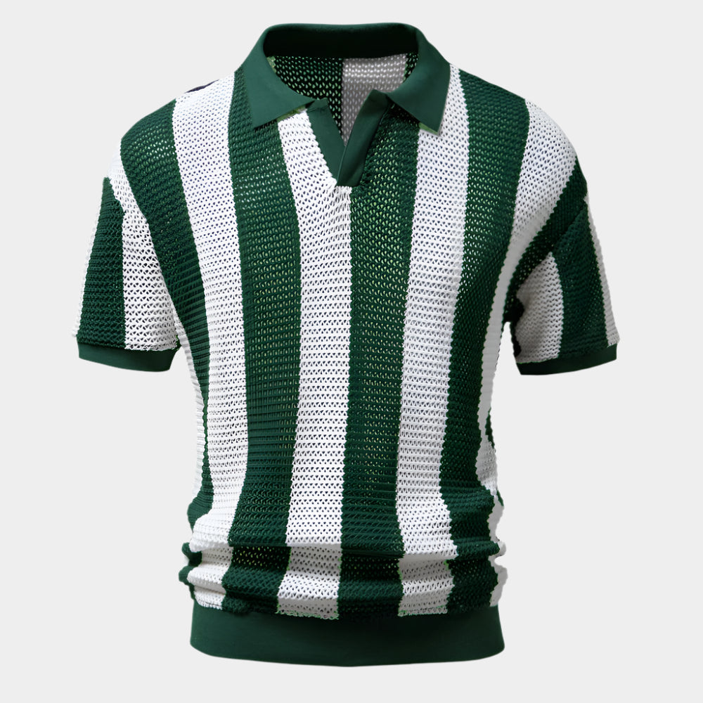 Polo léger en maille ajourée – Style estival respirant pour homme