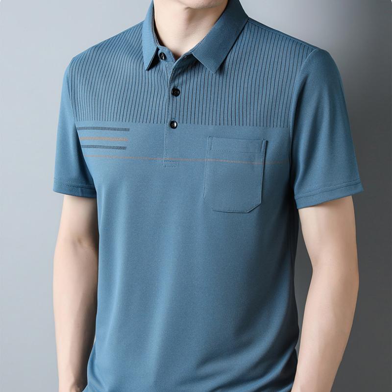 Polo respirant en maille rayée – Vêtements d'été légers pour homme
