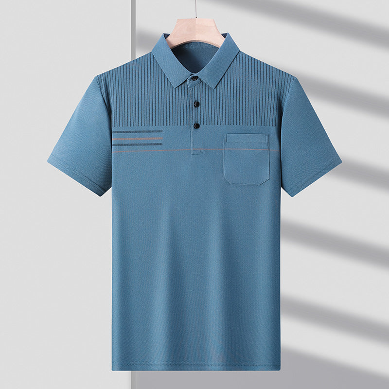 Polo respirant en maille rayée – Vêtements d'été légers pour homme
