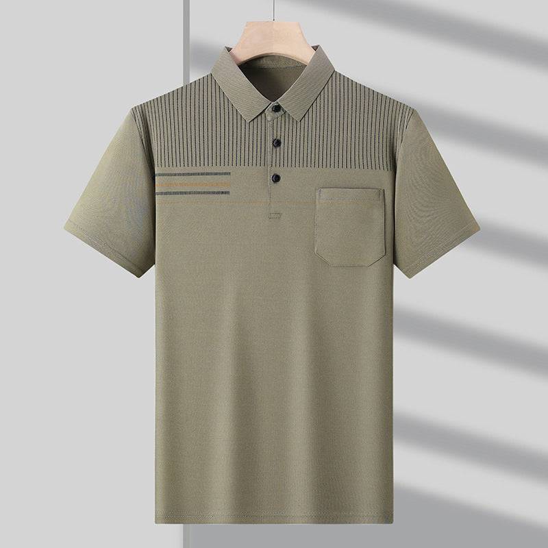 Polo respirant en maille rayée – Vêtements d'été légers pour homme
