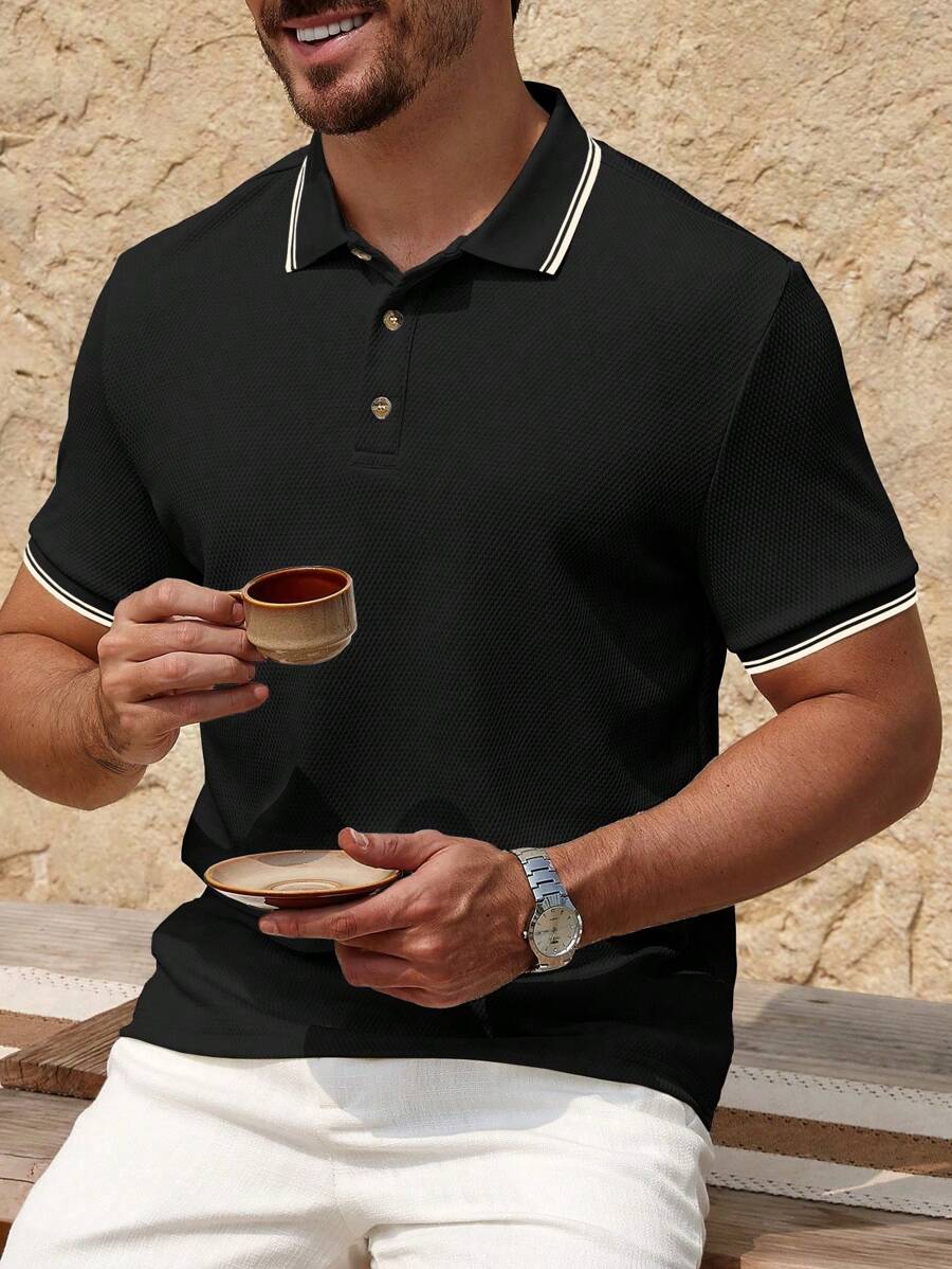 Polo uni à manches courtes - Mode décontractée pour homme en été