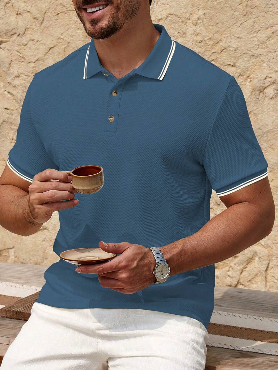 Polo uni à manches courtes - Mode décontractée pour homme en été