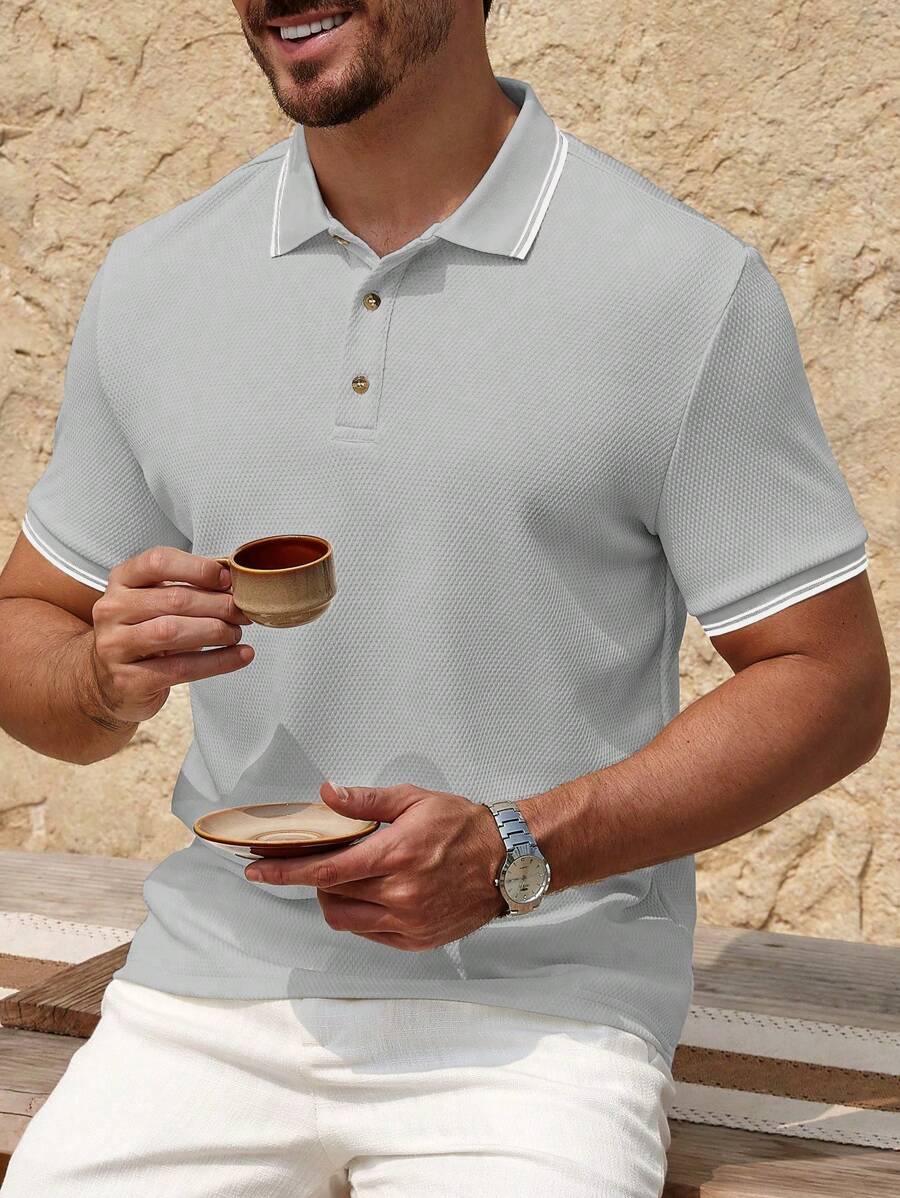 Polo uni à manches courtes - Mode décontractée pour homme en été