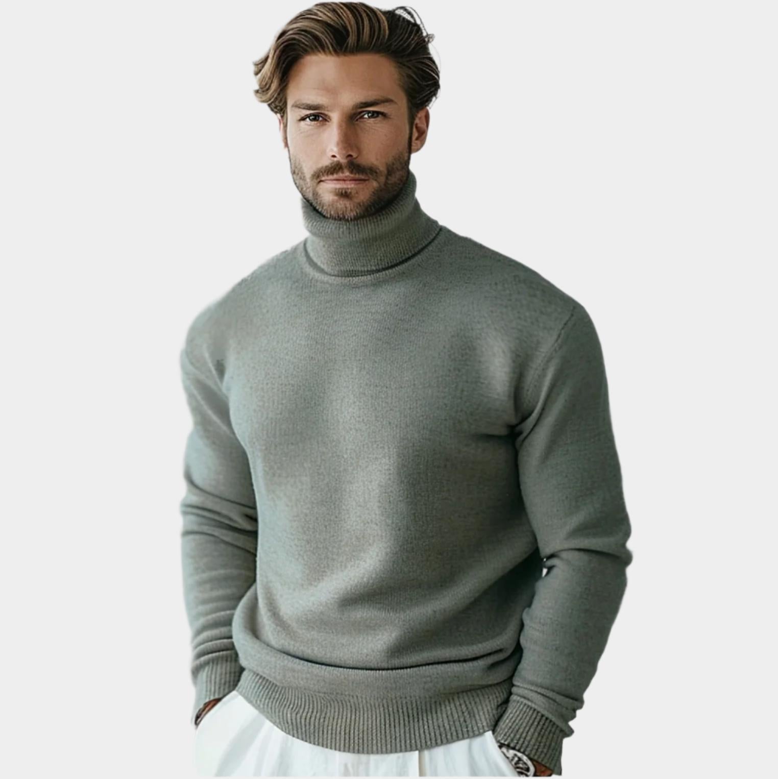 Pull Col Roulé en Laine Mérinos – Coupe Classique pour Homme
