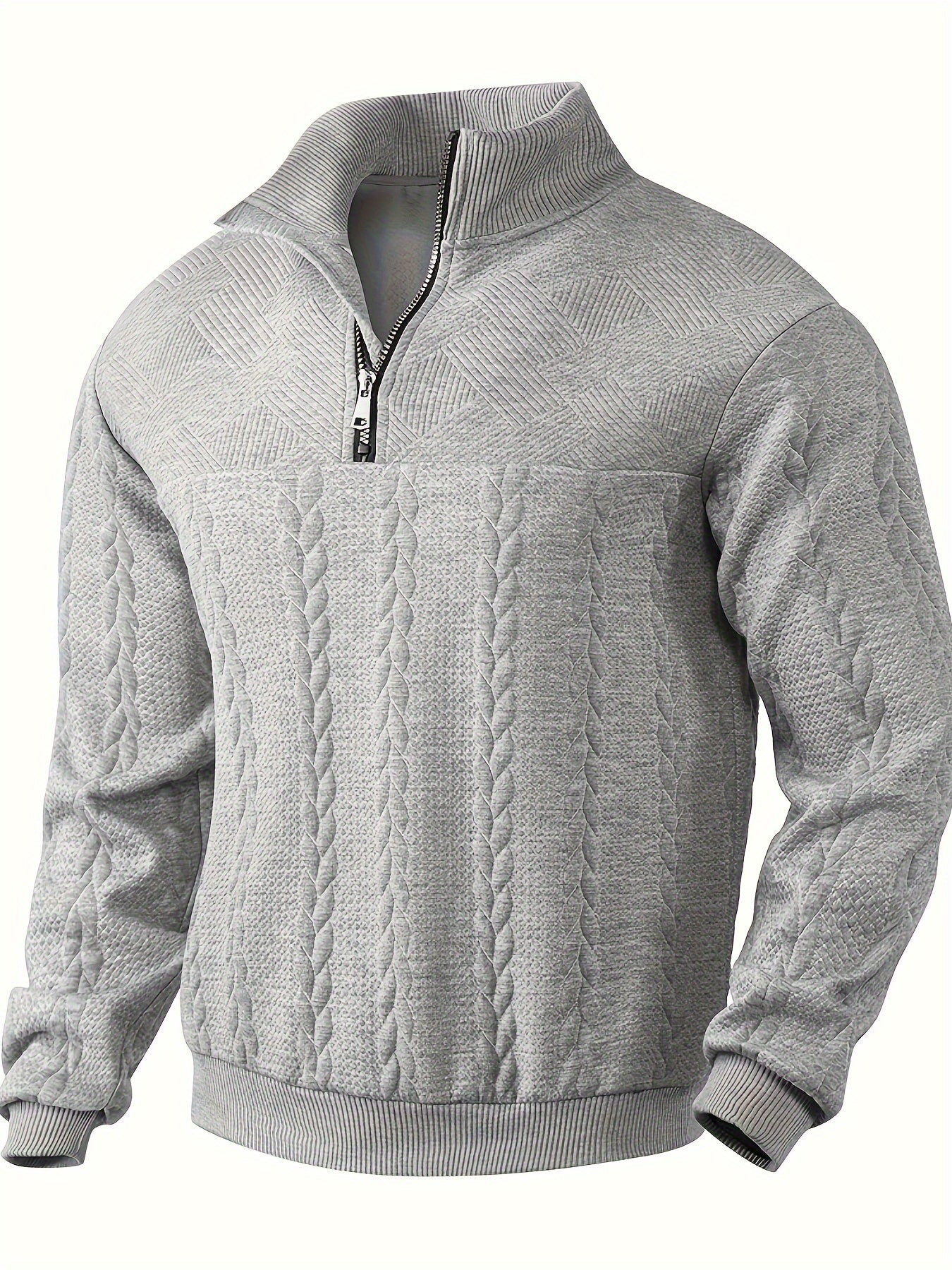 Pull Zippé Vintage à Col Montant – Tricot Classique pour Homme