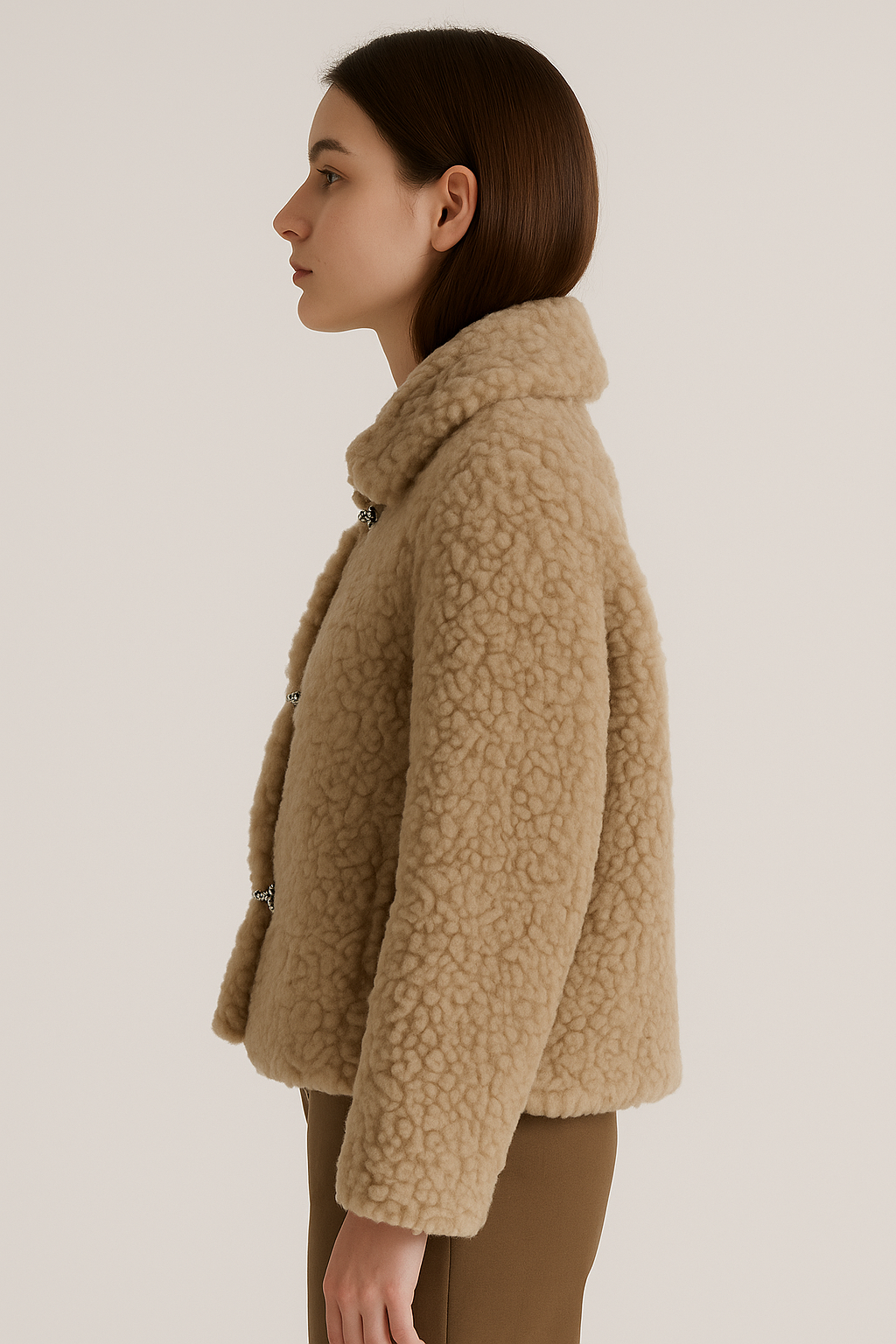 Robe rose pour femme à manches bouffantes - 3