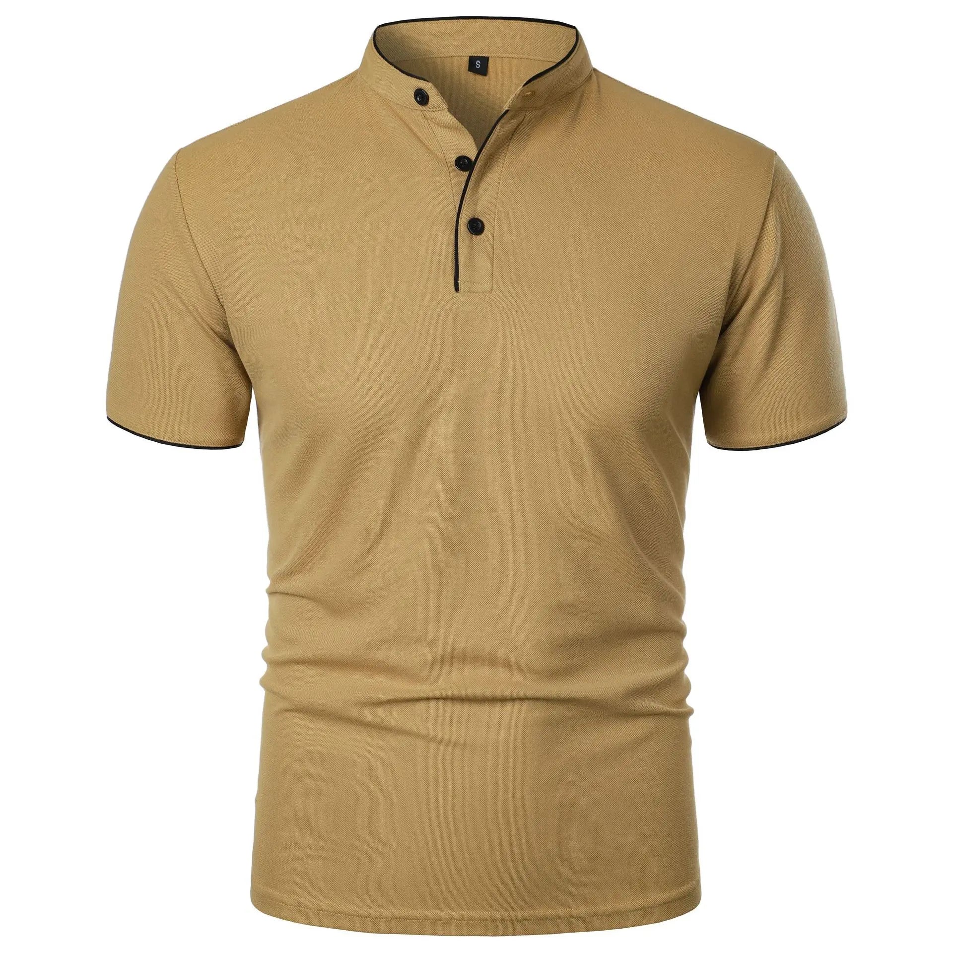 Polo respirant à col montant – Manches courtes pour homme, été