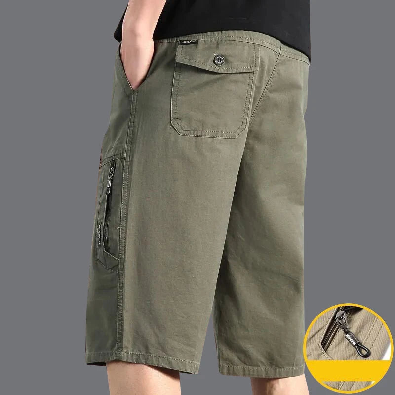 Short cargo classique pour homme – Coupe utilitaire en coton, longueur genou