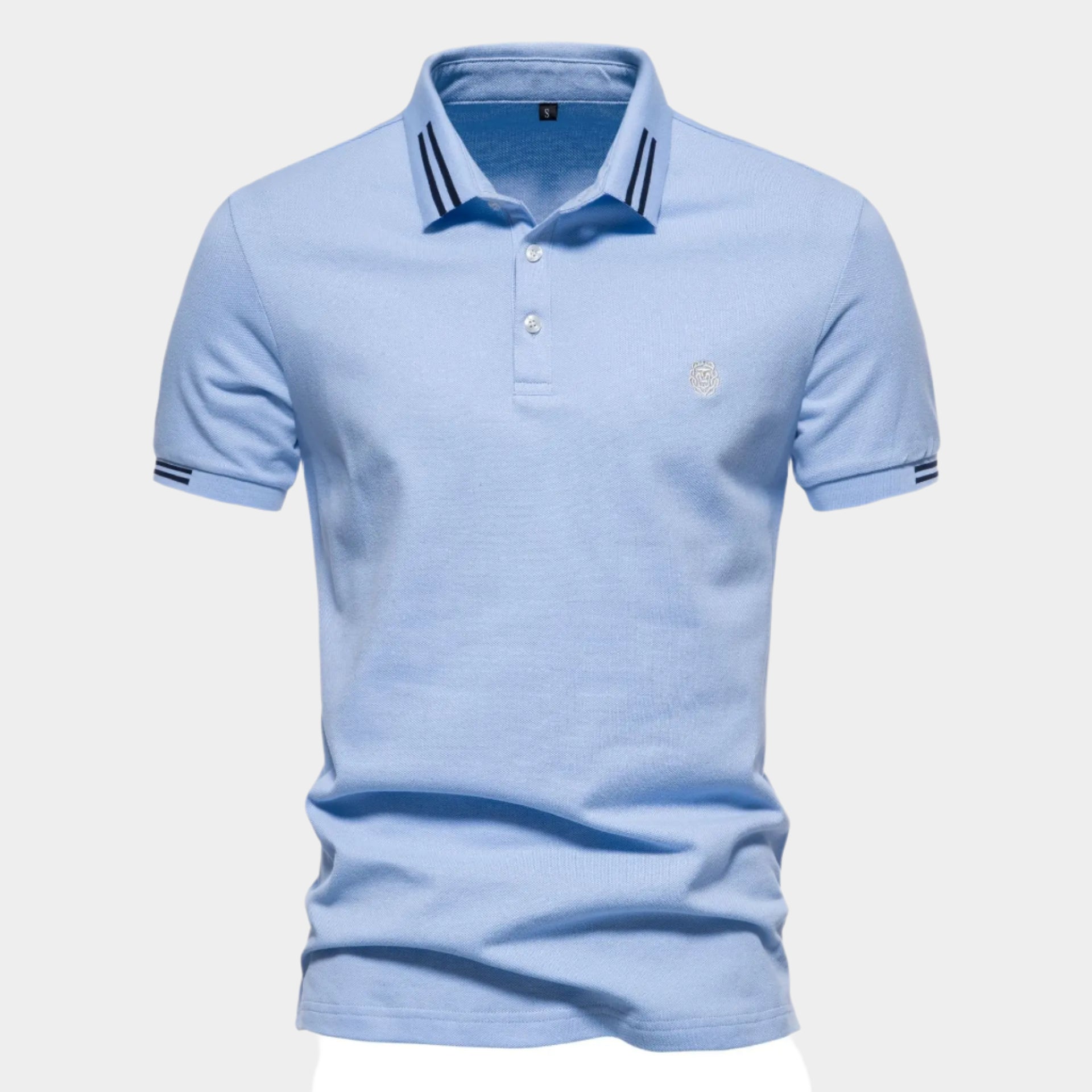 Polo en maille texturée avec bordure rayée – Modèle respirant pour homme