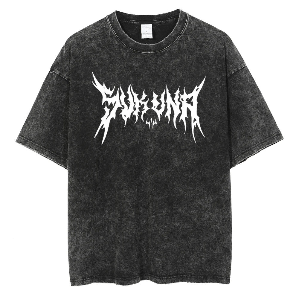 T-shirt graphique surdimensionné pour homme - Style manga vintage
