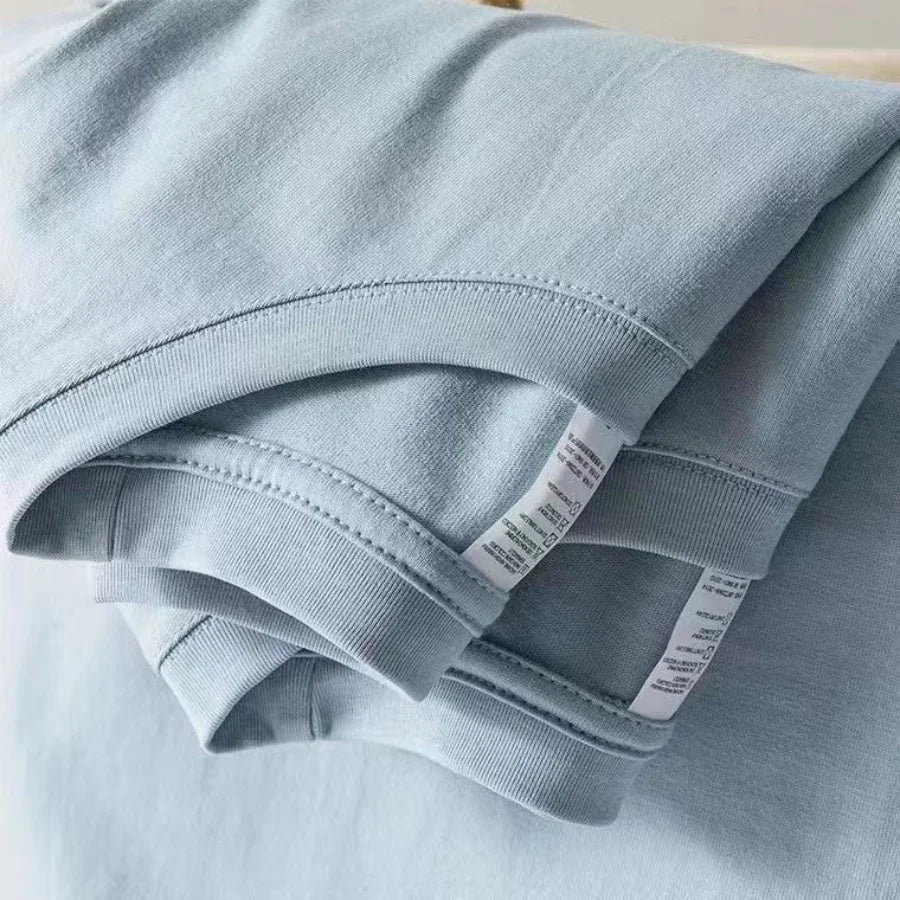 Chemise à col rond ample coton style coréen décontracté été pour hommes