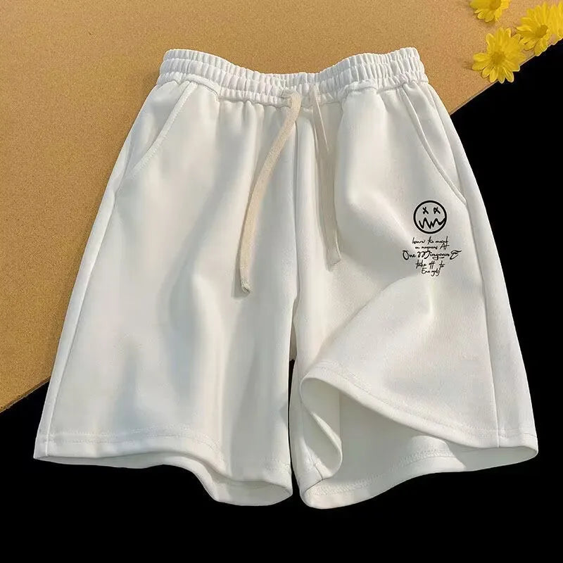 Short décontracté surdimensionné à taille élastique et cordon de serrage pour homme