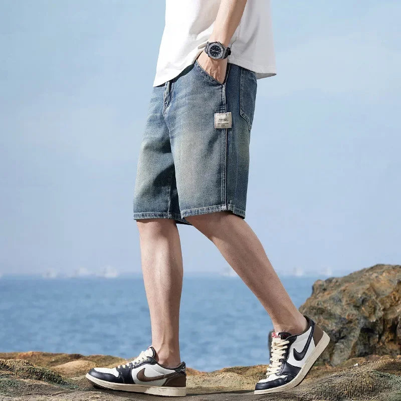 Loose short bermuda pour homme – coupe décontractée en jean denim
