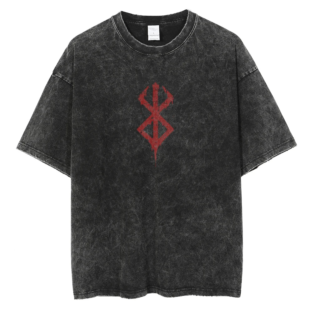 T-shirt graphique surdimensionné pour homme - Style manga vintage