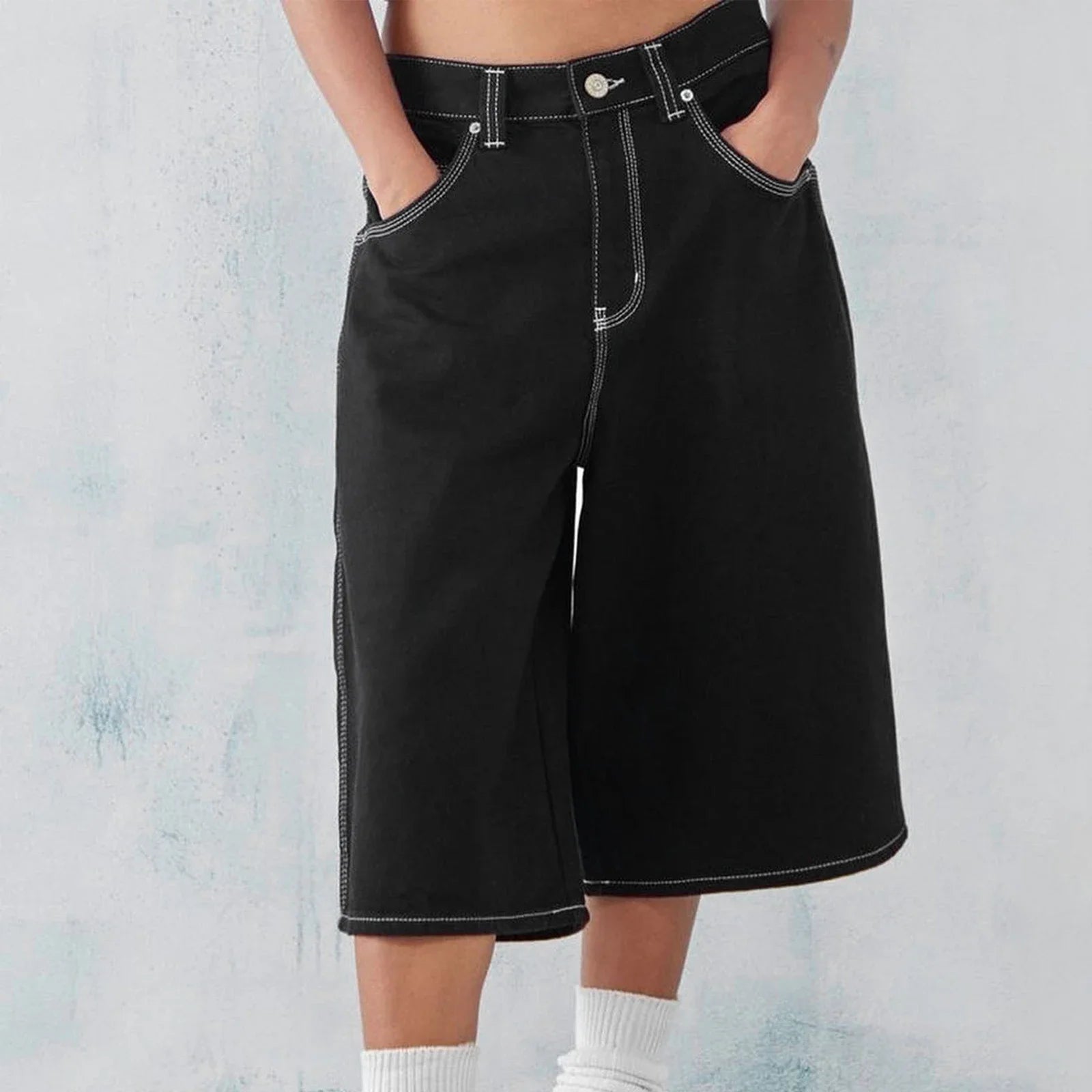 Jorts ample et décontracté pour homme - Jean large shorts