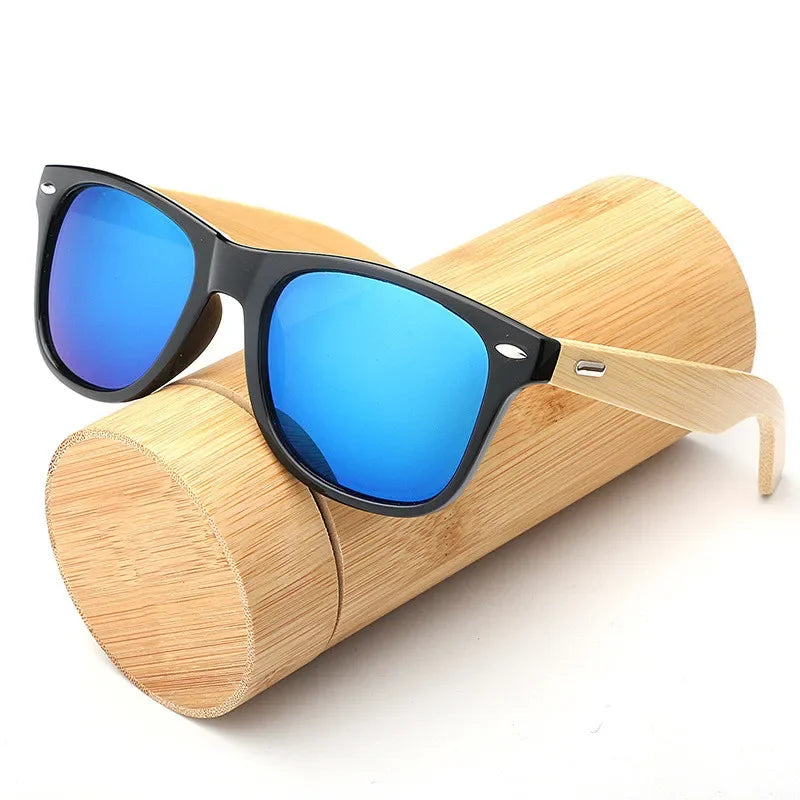Lunettes de soleil ultraviolettes classiques en bois pour hommes