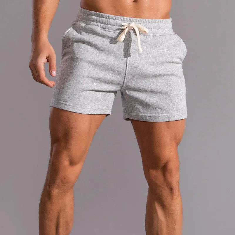 Short court de sport et de fitness décontracté en coton pour homme