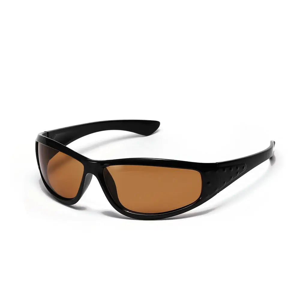 Lunettes de soleil futuristes enveloppantes et techniques avec design creux