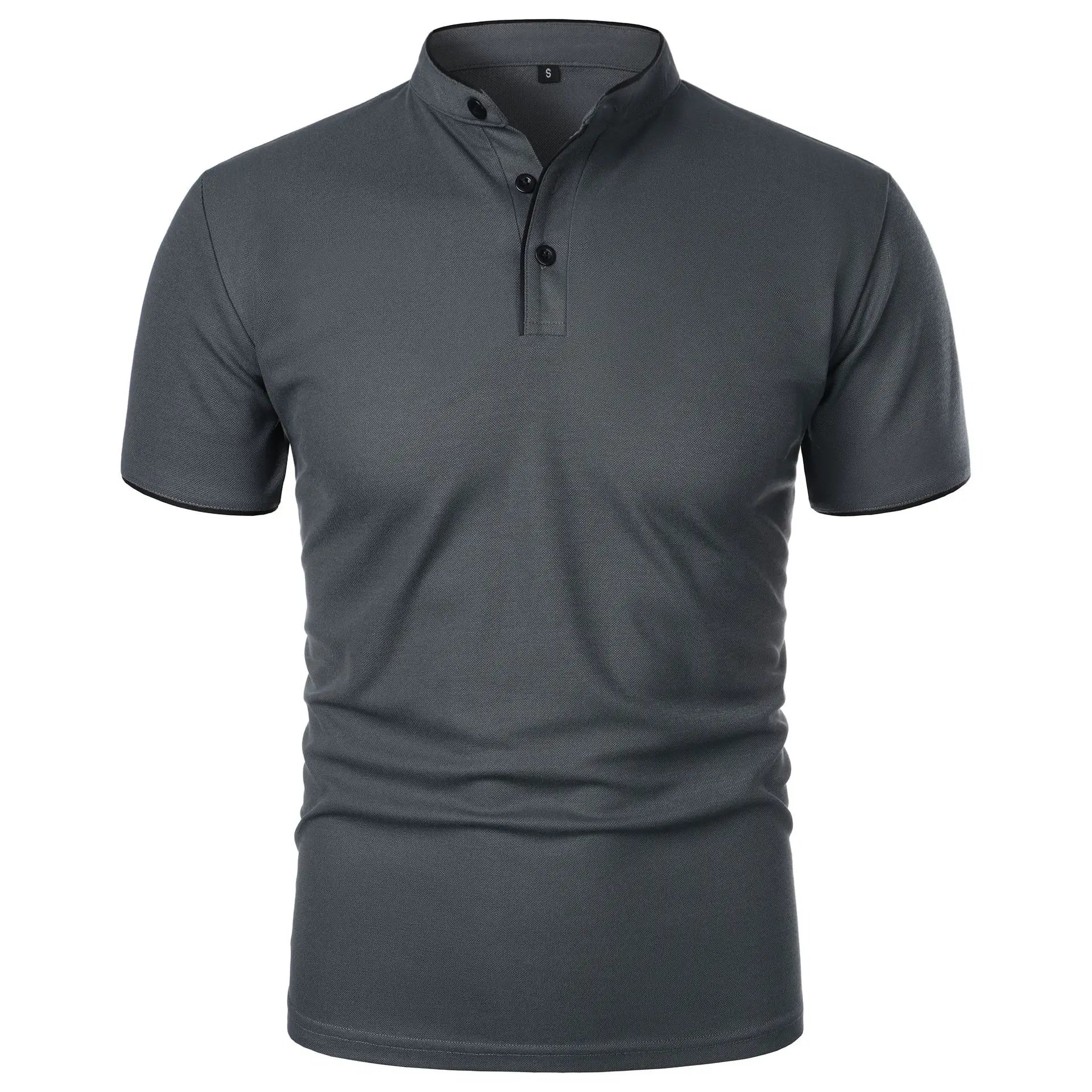 Polo respirant à col montant – Manches courtes pour homme, été