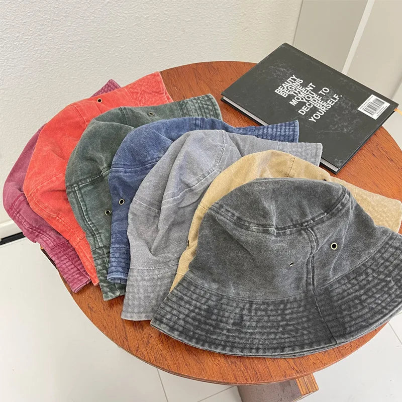 Chapeaux bob en denim délavé – Casquette pour homme avec protection UPF