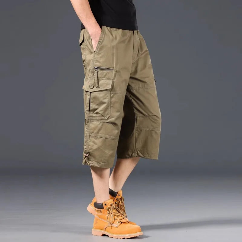 Short cargo capri tactique multi-poches, longueur genou – Outdoor homme