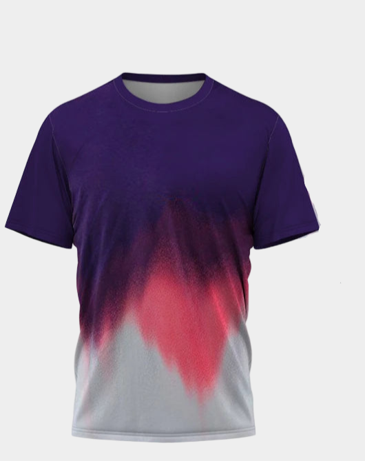 T-shirt de sport à séchage rapide avec motifs dégradés 3D pour homme