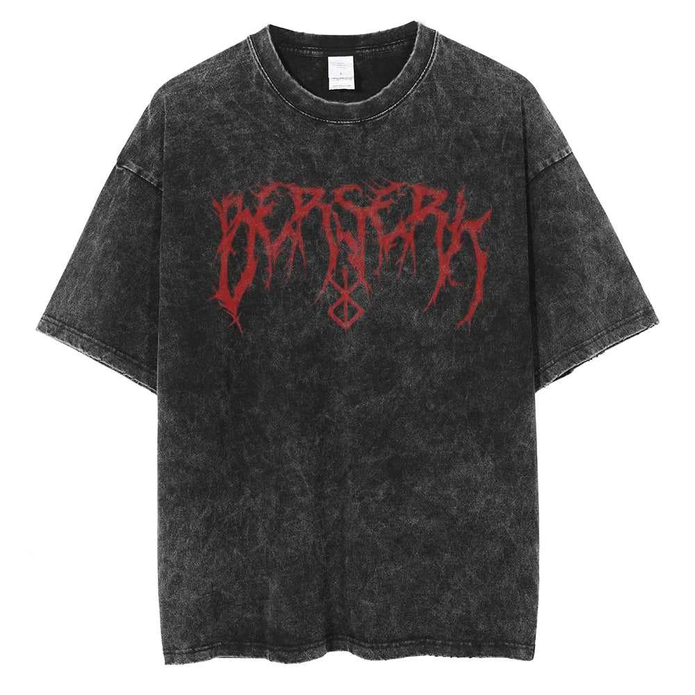 T-shirt graphique surdimensionné pour homme - Style manga vintage