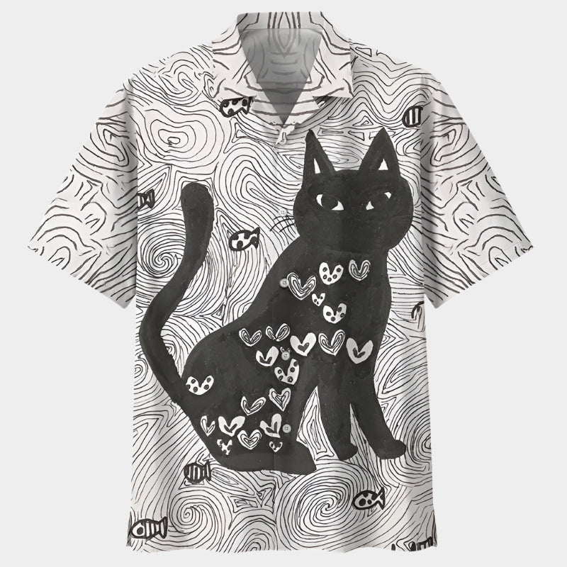 Chemise hawaïenne décontractée boutonnée pour homme avec imprimés 3D