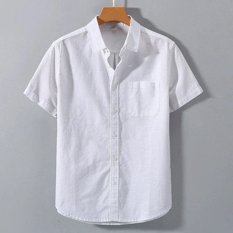 Chemise oversize en coton jacquard à col montant et poche avant pour homme