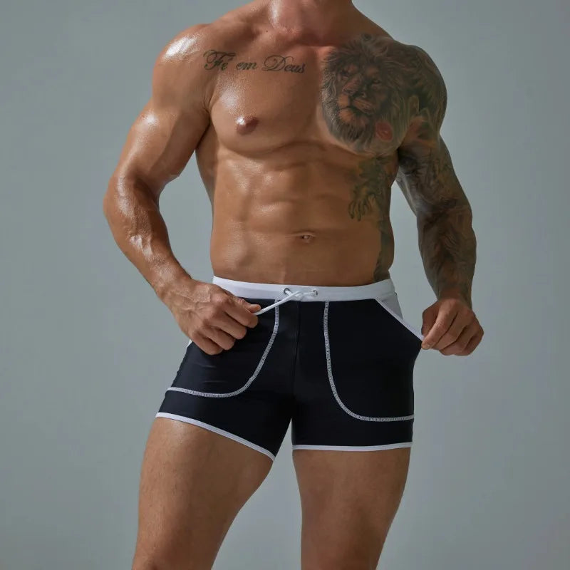 Shorts courts de bain sportif extensible pour homme, idéal pour la plage