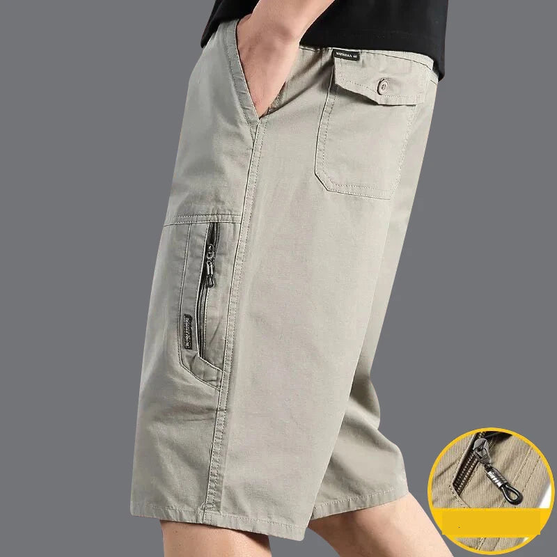 Short cargo classique pour homme – Coupe utilitaire en coton, longueur genou